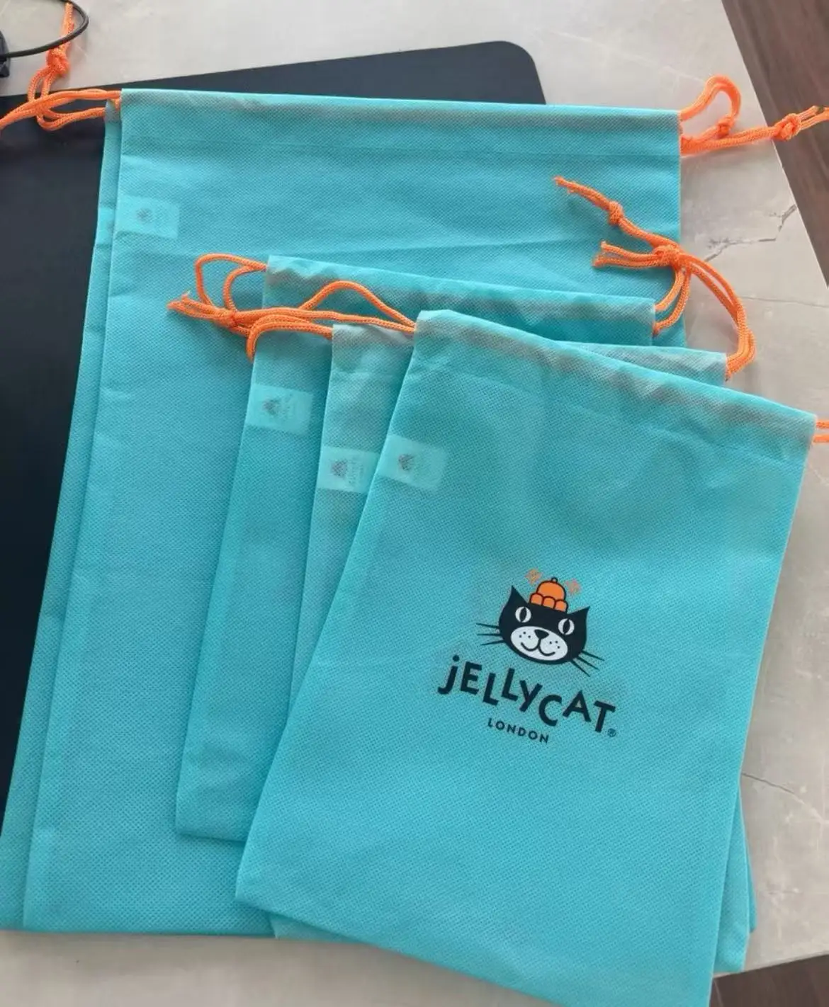 Blue Kawaii Non woven Fabric Dust Handbag Cute Doll Gift Storage Bag Packaging for Collectible Items view 5