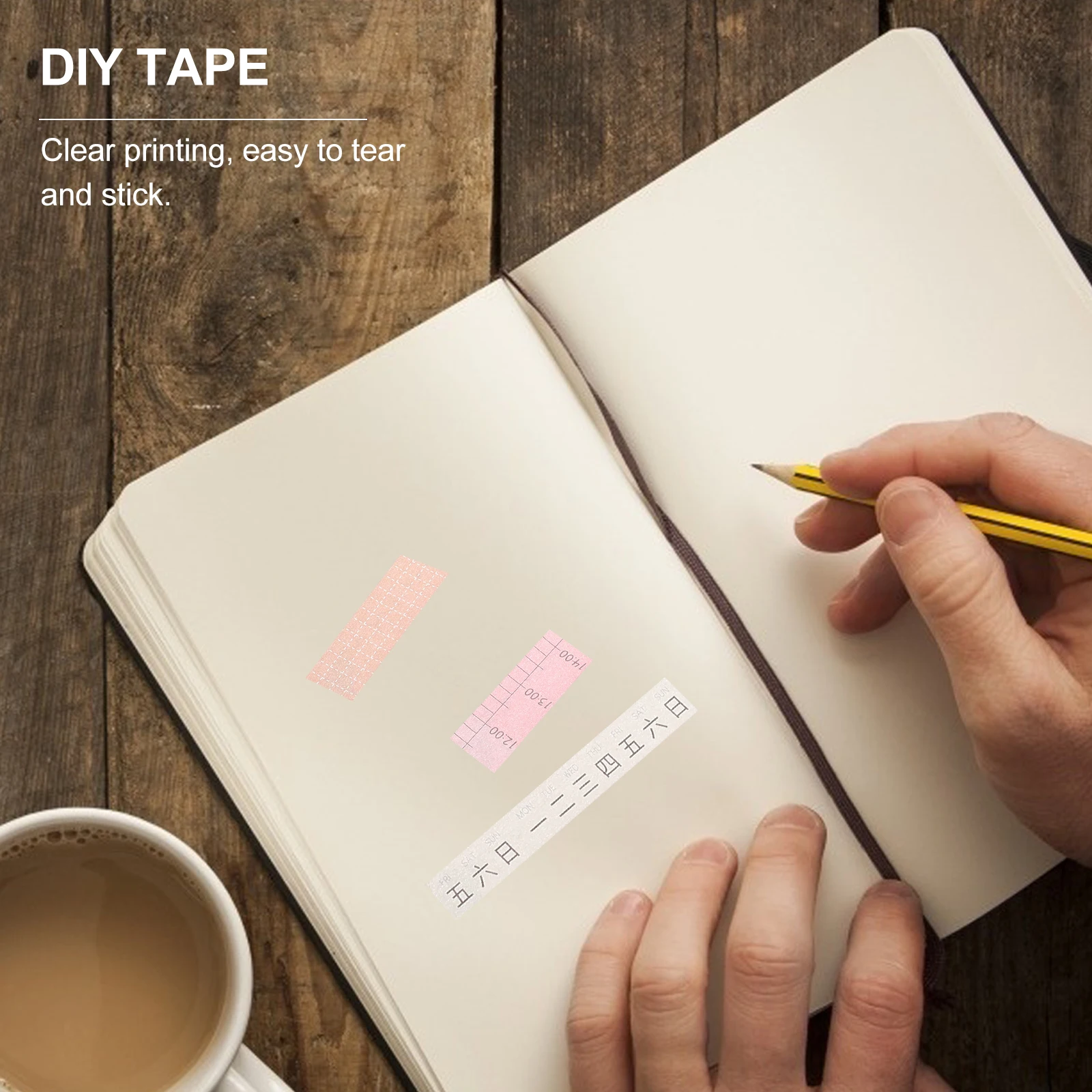 

10 Rolls Pocket Tape Ornament Washi Tapes Writable Decorative Single Row Picture Book Decoration Whisper Paper Scrapbooking