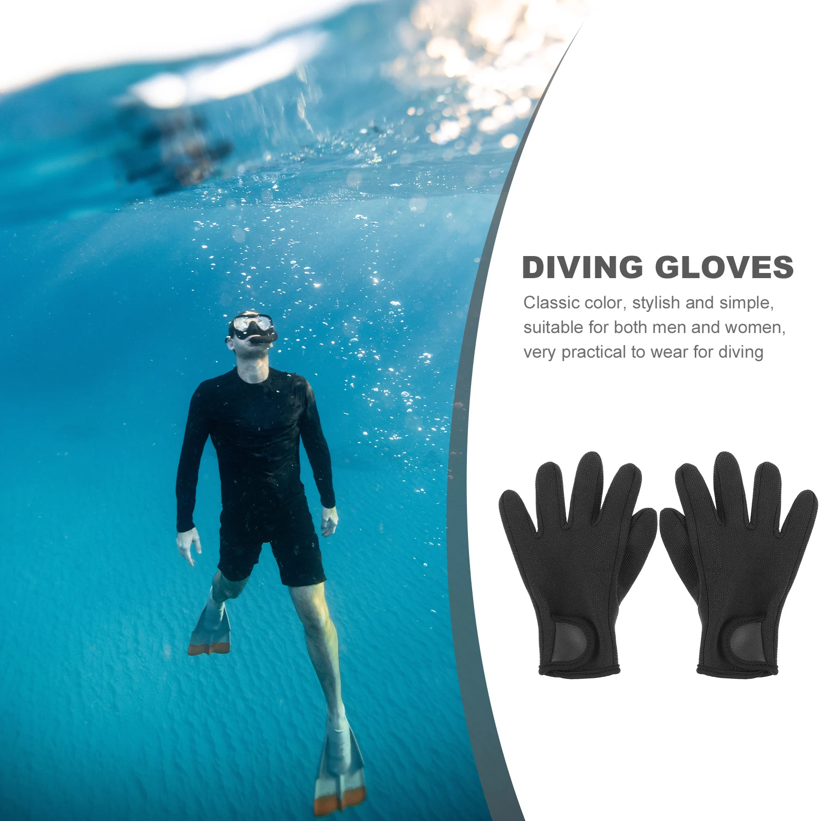 

Black L Warm Diving Gloves Anti Scratch Outdoor Swimming Fishing Wear Resistant Comfortable Gloves
