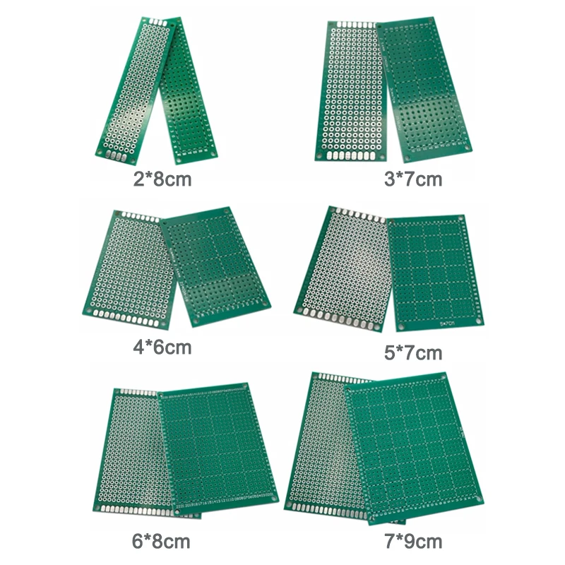 2x8 3x7 4x6 5x5 5x7 5x10 6x8 7x9 7x10 Single Side Prototype DIY Universal Printed Circuit PCB Board Protoboard