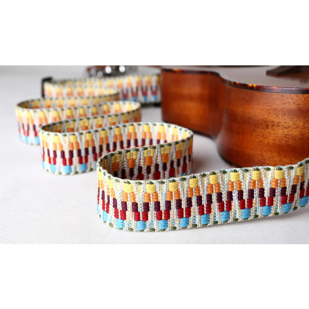 

2Pcs Ukulele Strap Compact Practical Durable Unique Colorful Pattern for Music Lovers Home Outdoor Use Ukulele Strap