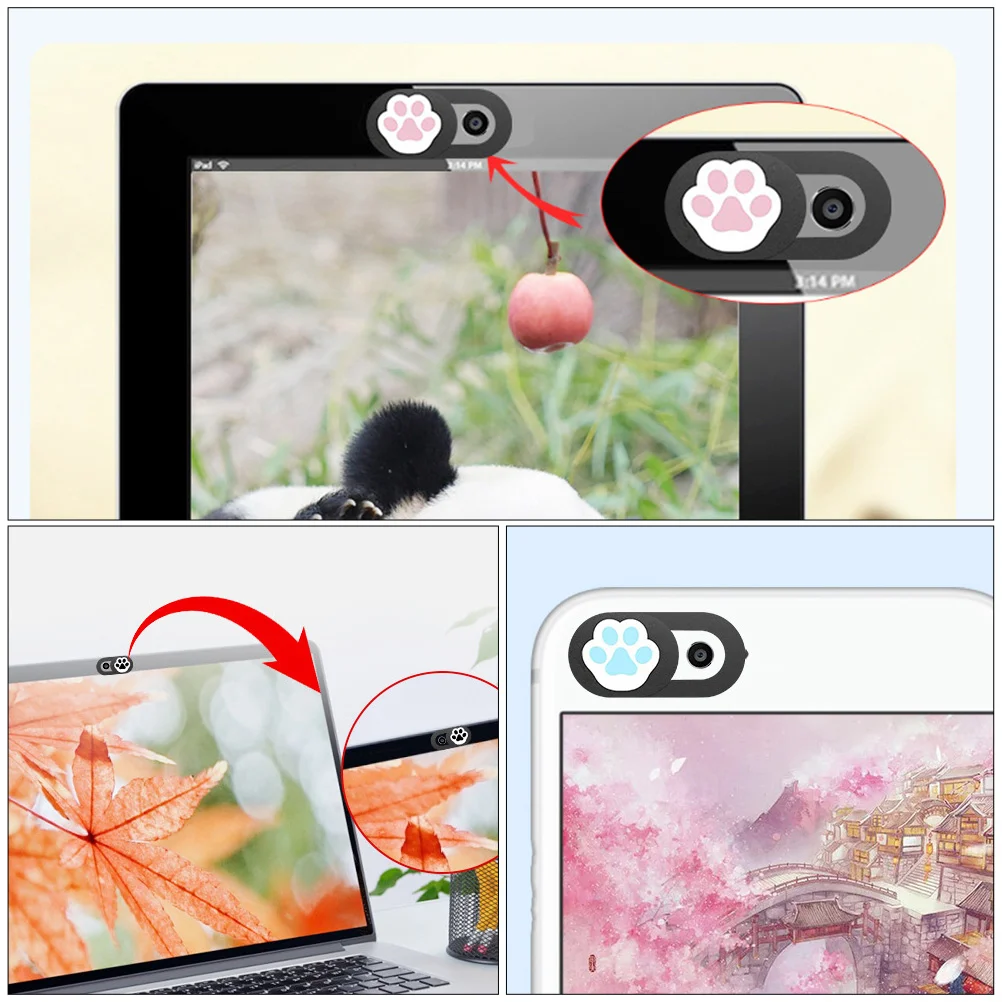 6 pçs webcam câmera privacidade portátil peeping material abs capas compatíveis tablets laptops