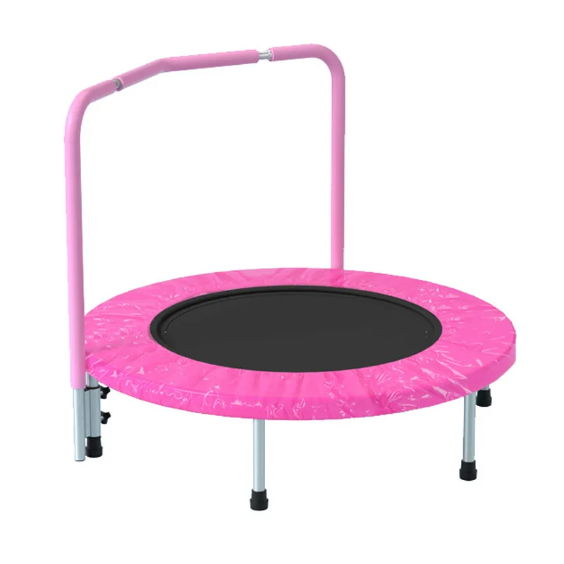 

36 Inch Children Indoor Home Fitness Gym Jumping Play Foldable Safe Kids Mini Trampoline With Handrail