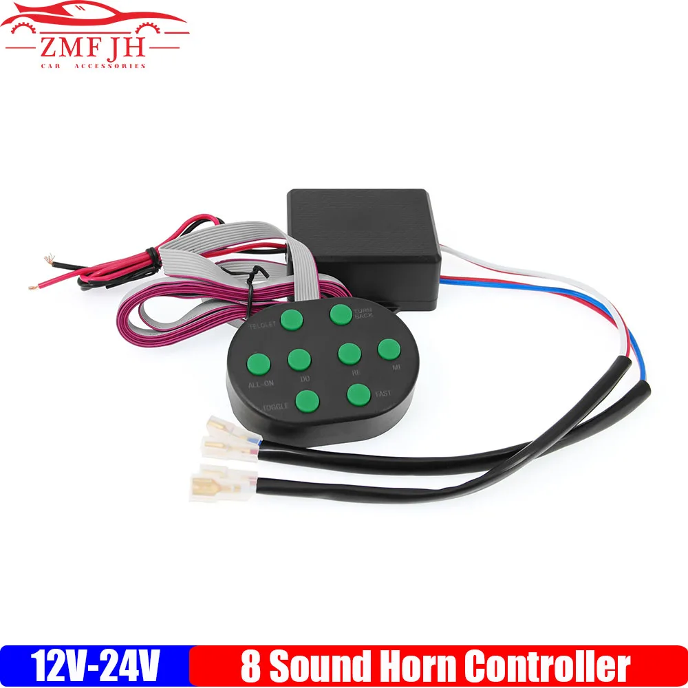 

2026 Automotive Multi-Tone Horns 8 Sound Musical Electronic Horn Controller Regulator Monitor 8-Tone Self-Control Horn 12V24V