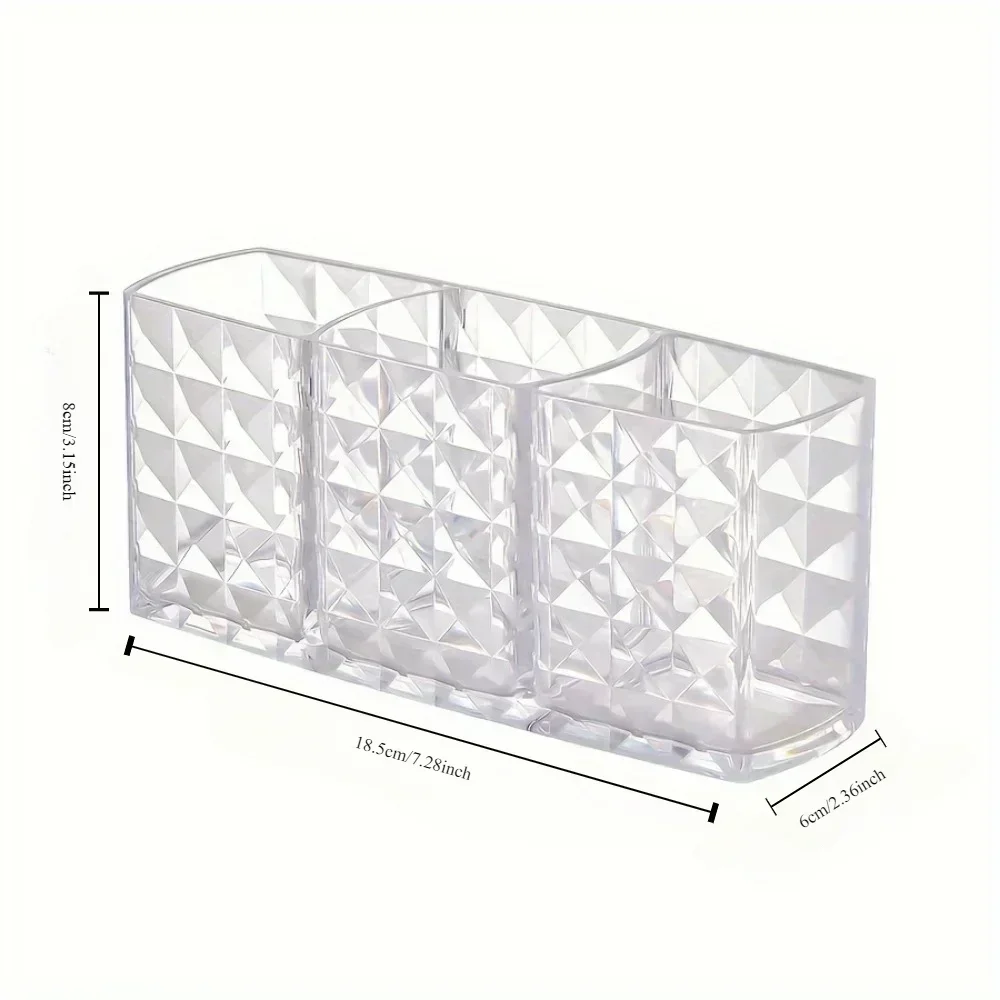 Soporte acrílico transparente para brochas de maquillaje, organizador de cosméticos de escritorio, caja de almacenamiento de lápiz labial, soporte