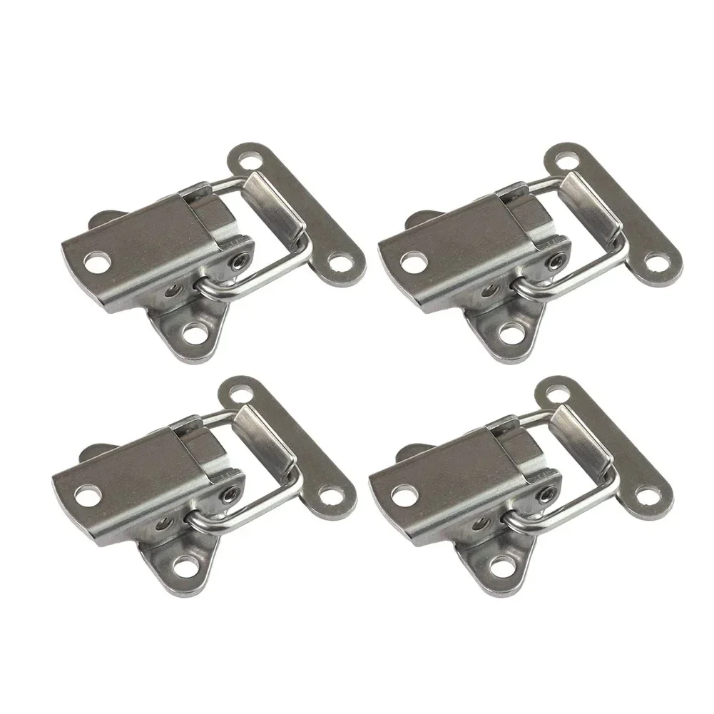 4Pcs Stainless Steel Chrome Toggle Latch For Chest Box Case Suitcase Tool Clasp Cabinet Fitting Lock Belt Hasp Buckle Hardware