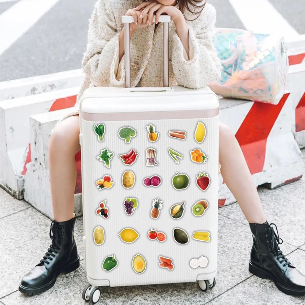 10/30/50 Uds. Pegatina de frutas y verduras de comida verde DIY teléfono portátil equipaje monopatín pegatinas de grafiti diversión para juguetes para niños