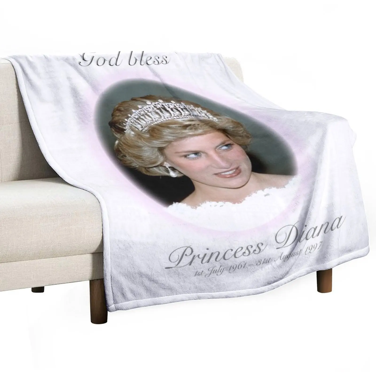 

God Bless Princess Diana - Remembrance Throw Blanket Polar Decoratives Designers christmas gifts Blankets