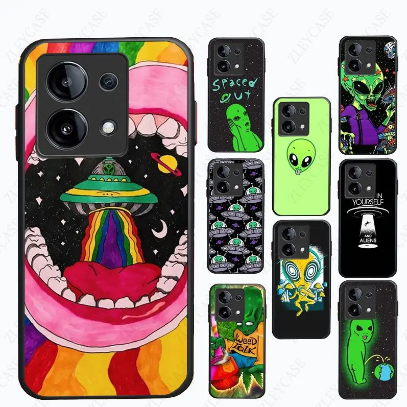 Trippy Tie Dye Peace Alien Phone Cover For xiaomi Redmi Note13pro note12pro 11pro note10pro 9pro 8pro K40 12C 10C 9C 9s 8T Cases