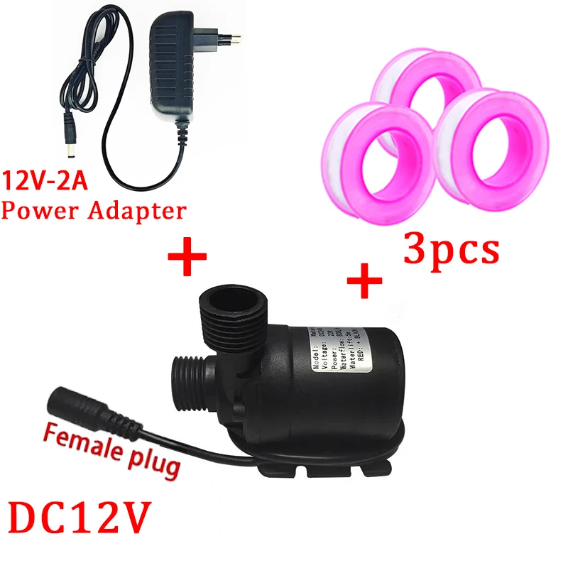 Ultra-leise 800L/H 5M DC 12V 24V Hause Tragbare Bürstenlosen Motor Tauchwasserpumpe für Kühlsystem Brunnen Heizung Mini