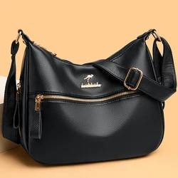 Women Shoulder Bag Fashion Large Capacity Messenger Bags 2024 For Female Solid Color Crossbody Solid Black Color Travel Handbags