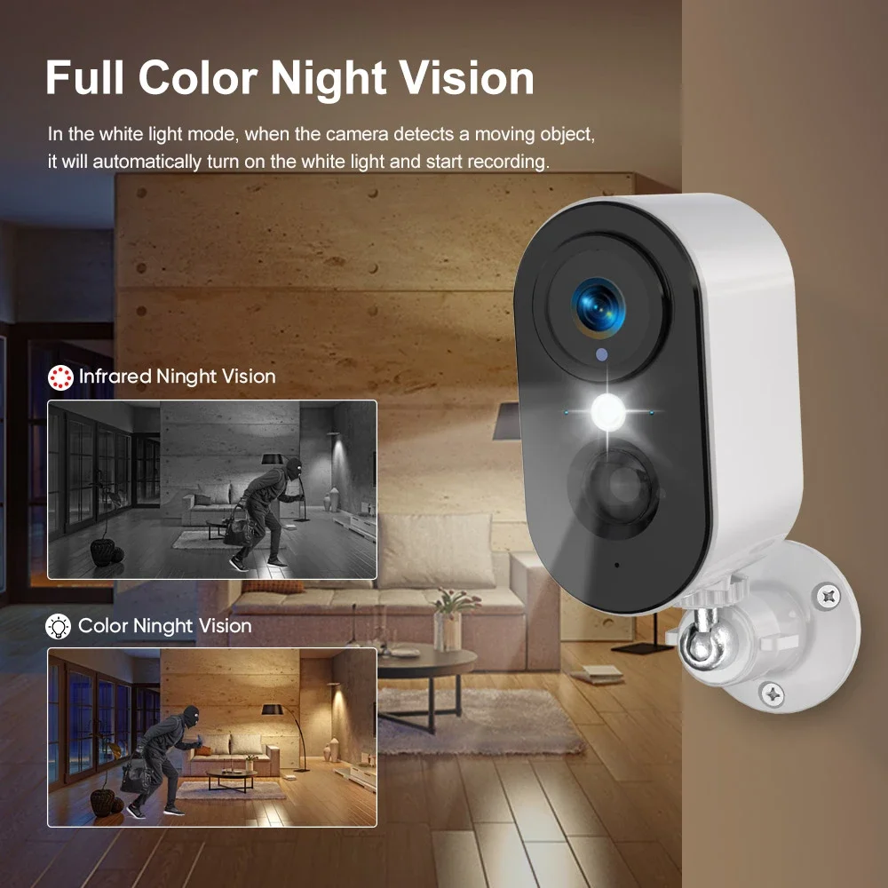 1-5PCS Ubox Security Camera Outdoor 2K Battery Powered PIR Motion Detection Indoor WiFi Surveillance Camera Color Night Vision