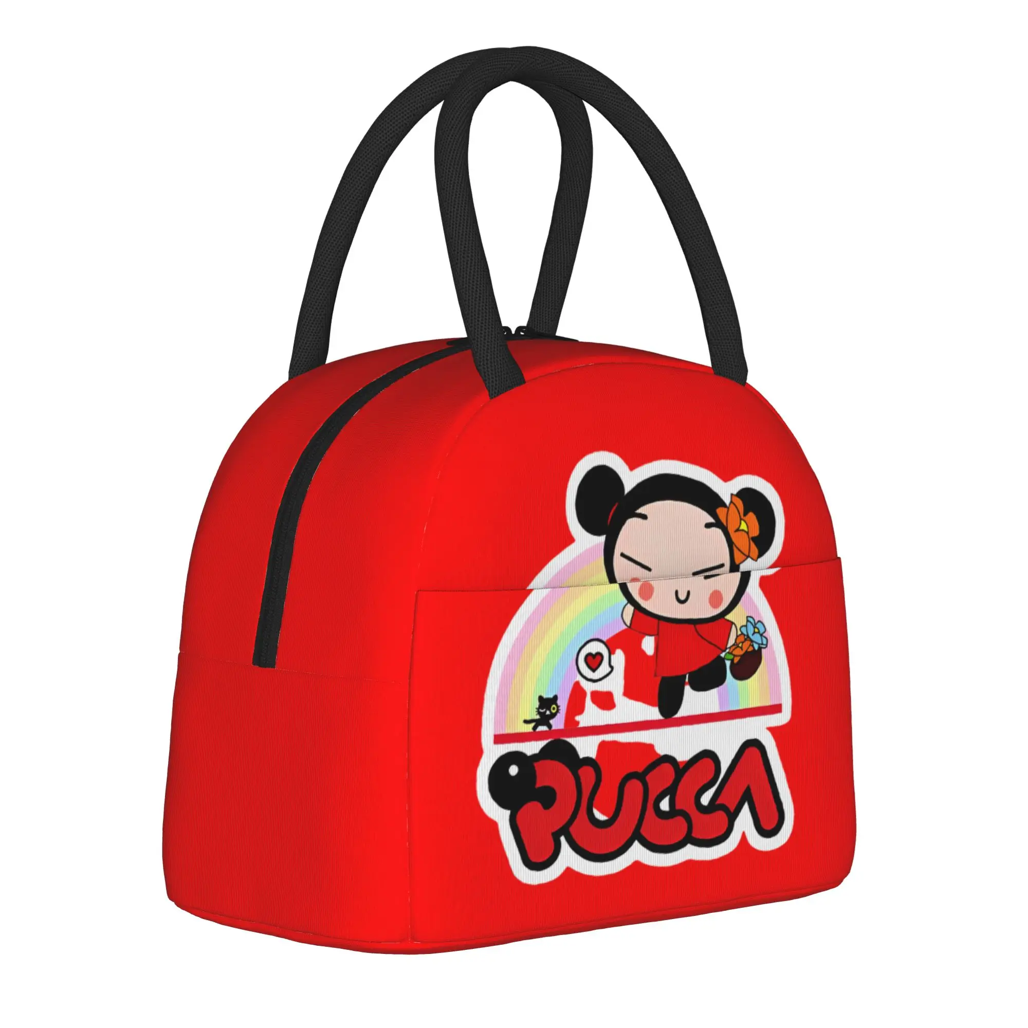 Pucca And Garu Rainbow Insulated Lunch Bag Leakproof  Meal Container Thermal Bag Lunch Box Tote School  Travel Bento Pouch