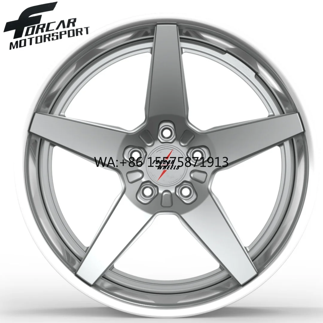 

Forcar Gloss Silver Passenger Car Best Price Lighting Weight 18 Inch T6061 5*112 5*114.3 5*120 Forged Wheels
