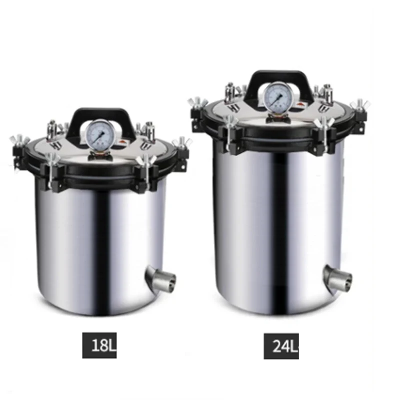 

Vertical Portable Stainless Steel Pot Sterilizer Autoclave Fully Automatic High Temperature Pressure Steam Pot 18L/24L