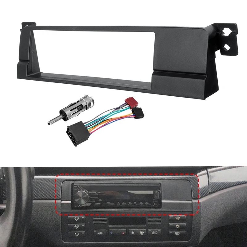 Car 1 Din Radio Fascia Adaptor Panel For BMW 3 Series E46 1998-2005 Spare Parts CD DVD Stereo Frame Installation Kit