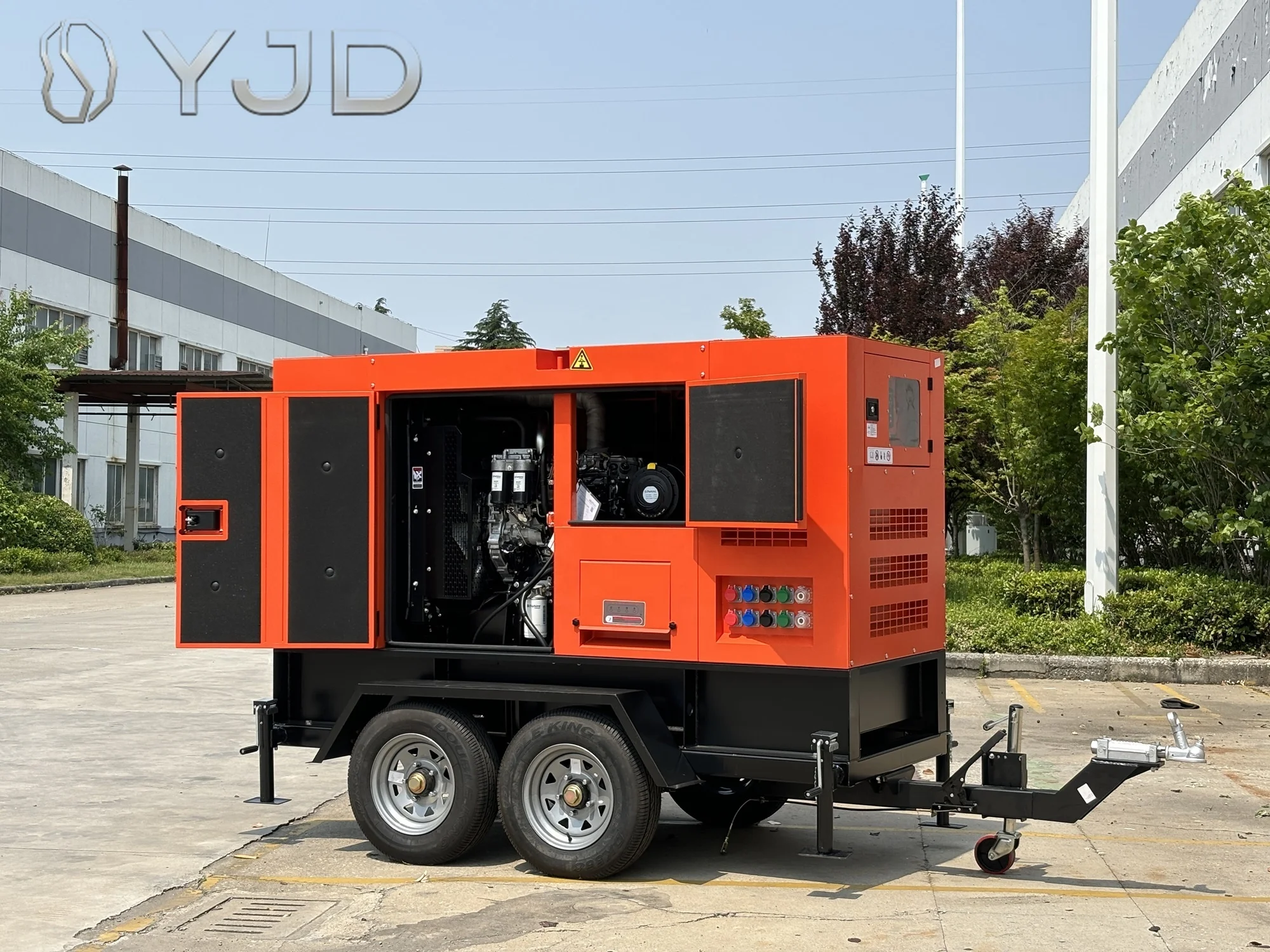 60 Hertz 120/240 Volts Double Wall 60kw Generator Trailer Waterproof 60kva diesel Generator with Quick Connect