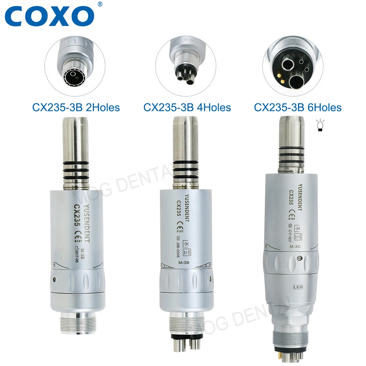 COXO Dental Low Speed Handpiece LED Fiber Reduction/Increase Ratio Endodontic Contra Angle Handpiece E Type Fit KAVO NSK WH