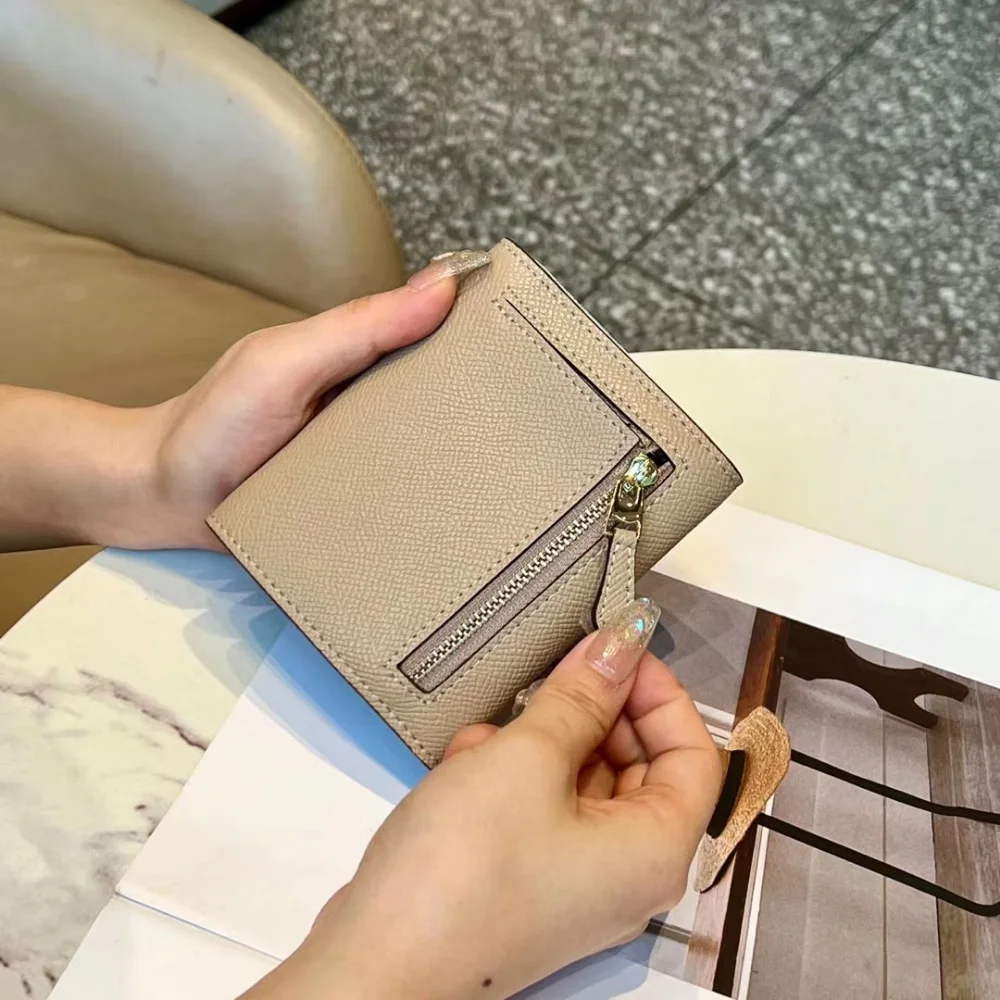 URBAN MASTER Small Wallet Womens Short  Korean Fashion Contrast Color Lady Card Holder Real Genuine Cow Leather Coin Purses