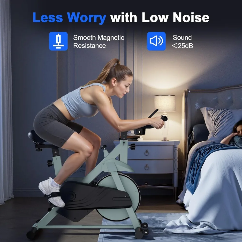 دراجة ركوب الدراجات الداخلية في صالة الألعاب الرياضية المنزلية مع مقاومة مغناطيسية 32 مستوىًا وسعة وزن 300 رطل