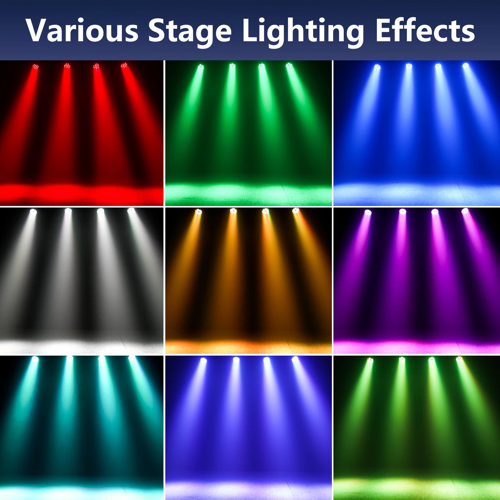 U`King 4PCS LED Par Lights With 36x0.5W RGB LEDs Stage Light DMX512 Control Uplighting For DJ Disco Wedding Party Club Christmas