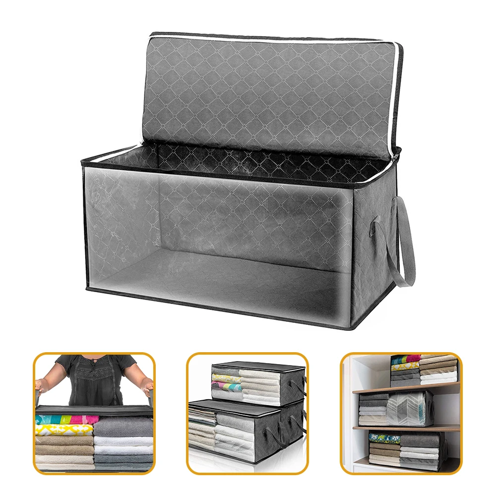 

Clothes Storage Box Foldable Dustproof Wardrobe Organizer Home Bedroom Quilts Container Large Capacity Practical Holder