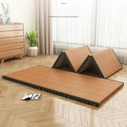 Foldable Coir Tatami Mat - Comfortable Fabric Sleeping Floor Mat Japanese Bedding Style Foldable Coir Tatami Flooring