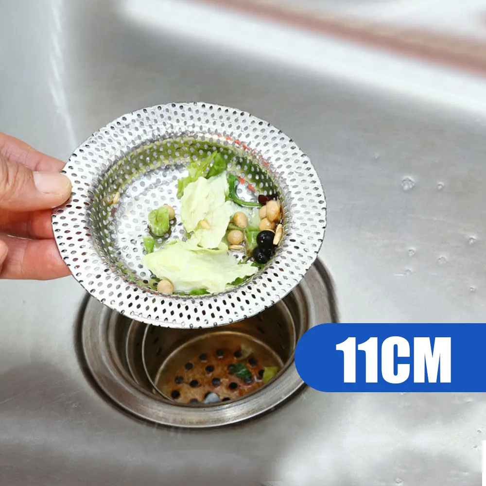 

11cm Kitchen Sink Strainer Drain Hole Filter Trap Sink Strainer Stainless Steel Bath Sink Drain Waste Screen Dropship