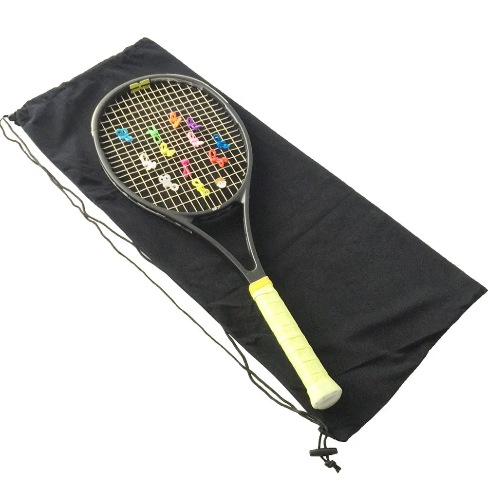 Drawstring Bag Black Tennis Racket Pouch Large Jewelry Storage Cloth Shoes Gift Favor Pouch Drawstring Bag Bags Black