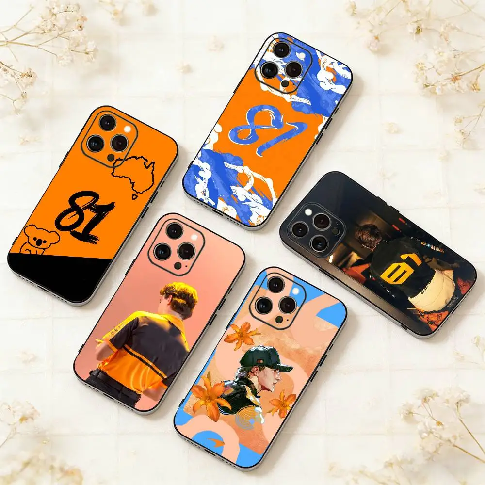 

O-Oscar P-Piastri 81 Phone Case For iPhone 17,16,15,14,13,12,11 Plus,Pro Max,XS,Soft Silicone Black Cover
