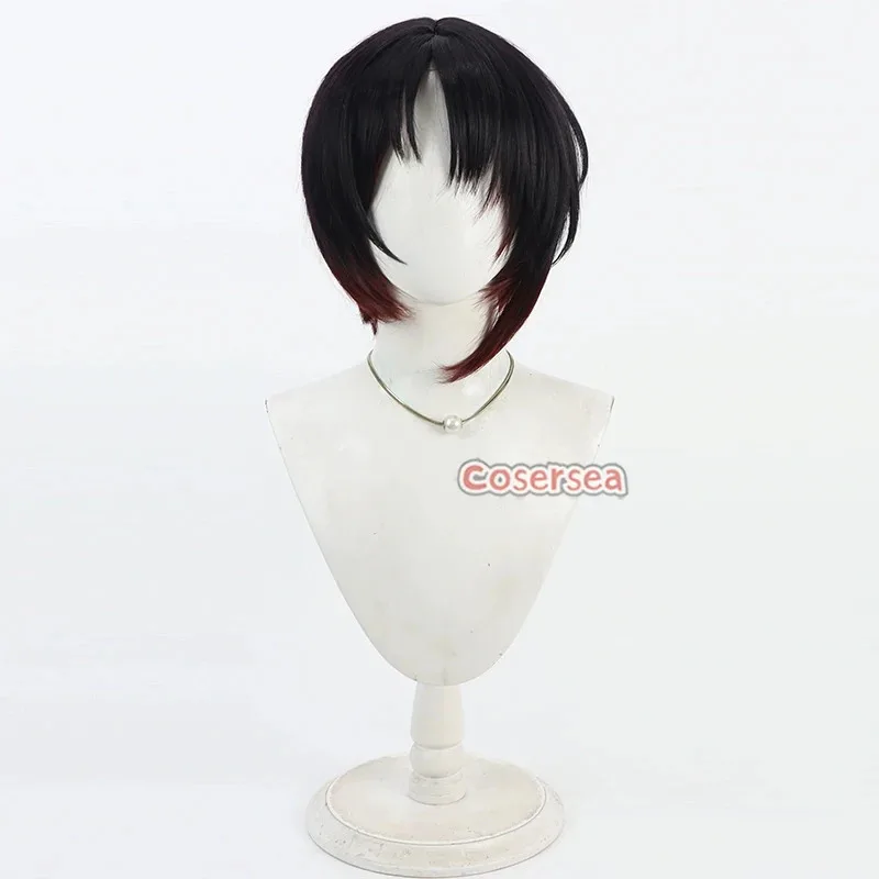 2025 11 Cosersea تأثيري الباروكات الظاهري YouTuber Kisaragi Ren 30 سنتيمتر الأسود مختلط النبيذ الأحمر شعر مستعار الاصطناعية الشعر الحرارة Resis