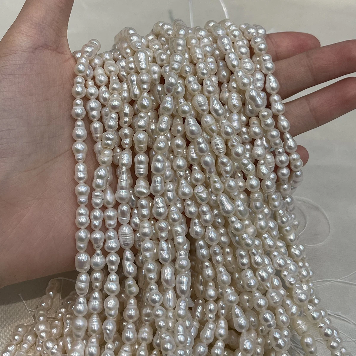 Natural Freshwater Baroque Pearls Beading 5-6mm White Irregular Gourd Pearl Beads for Jewelry Making DIY Necklaces Accessories