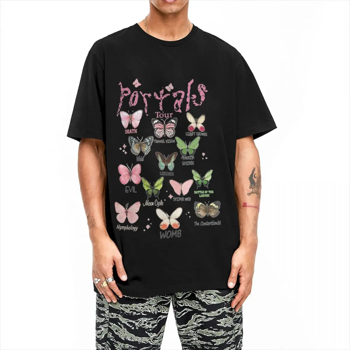 Men Women Tour Butterflies Full Albums T Shirt Melanie Martinez Pure Cotton Clothing Leisure Round Neck Tees Plus Size T-Shirts