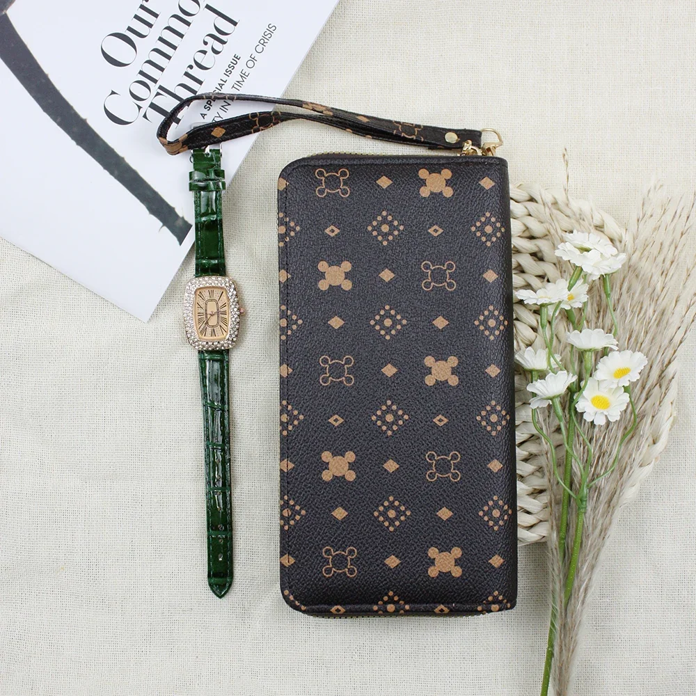 2pcs Set Classic Ladies' Watch Cartetas Woman Leather Fashion Exquisite Leather Retro Strap Watch for Outdoor Activities