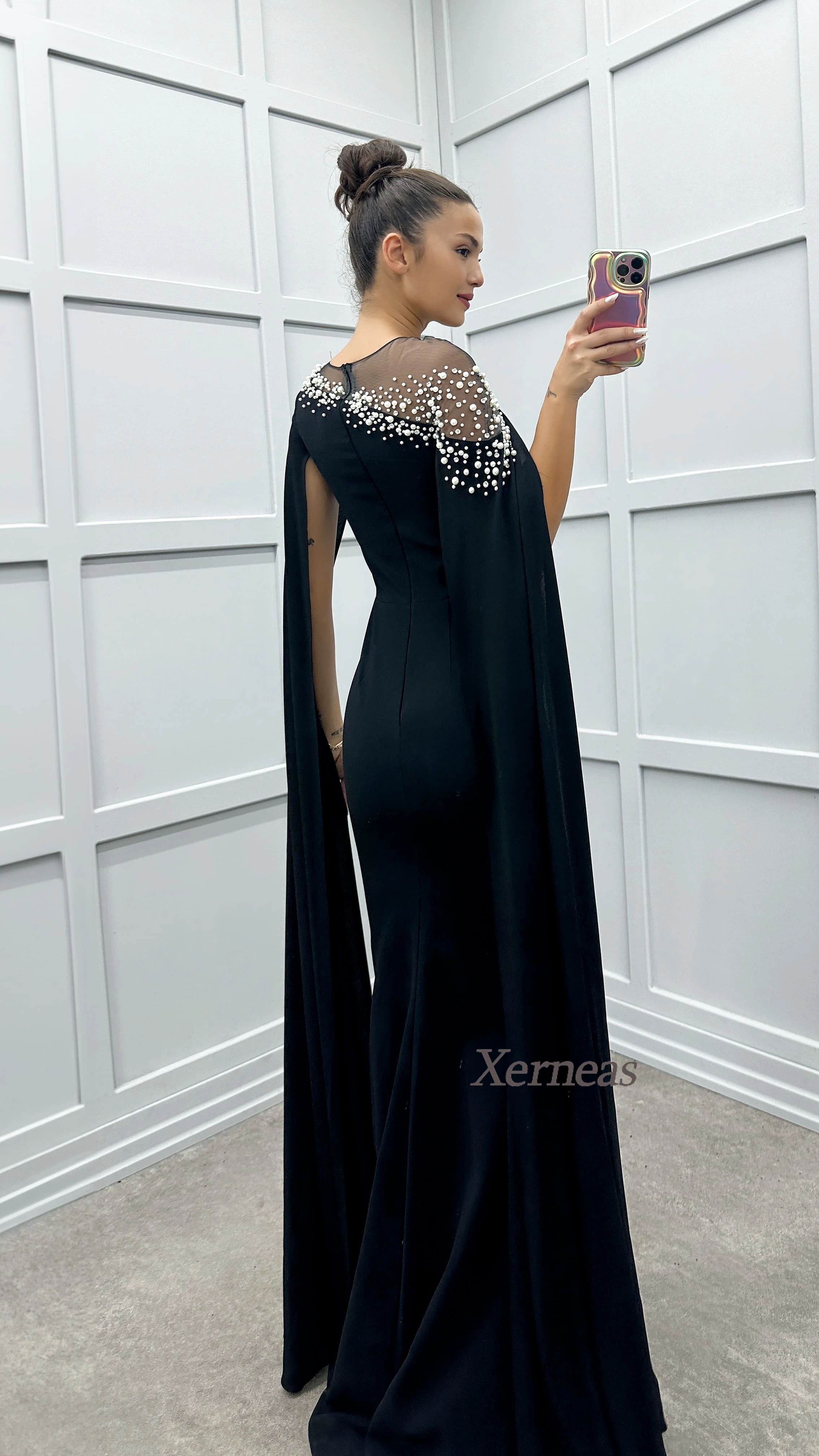 Customized Pearls Evening Dresses for Women Scoop Neck Elegant Party Dress Mermaid Sexy Cocktail Prom Gowns Fashion