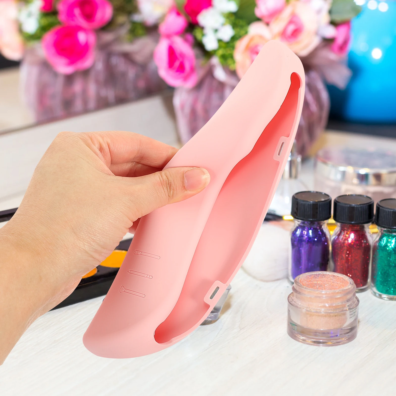 

Silicone Makeup Brush Case Travel Portable Reusable Soft Compact Holder Makeup Tool Organizer Beauty Brush Storage