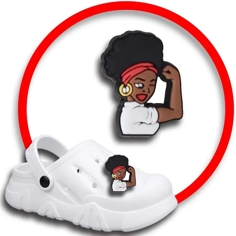 

Afro Head Shoe Charms for Crocs Sandals Women Clogs Pins Shoe Decorations Accessory Men Badges Boys Girls Kids Shoes Accessories