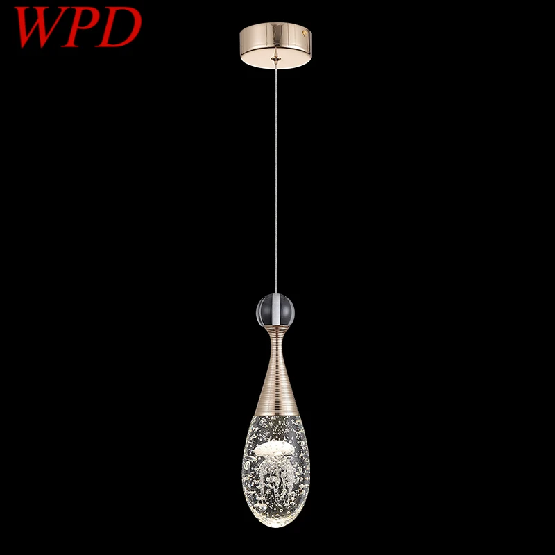 

WPD Modern Pendant Lamp Originality Handmade Jellyfish Crystal LED Chandelier Lighting for Bedroom Dining Room