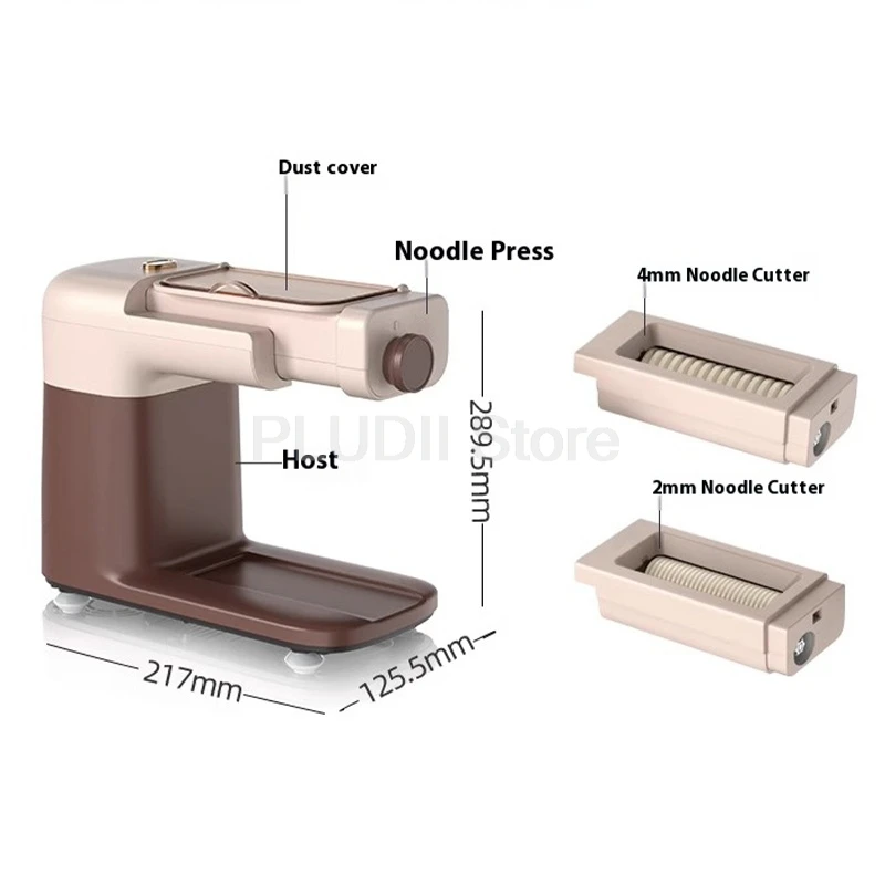 ماكينة صنع المعكرونة الأوتوماتيكية 220 فولت 3 إعدادات سمك 2 أوضاع قطع 100 وات ماكينة صنع المعكرونة البنية لأغلفة زلابية المعكرونة
