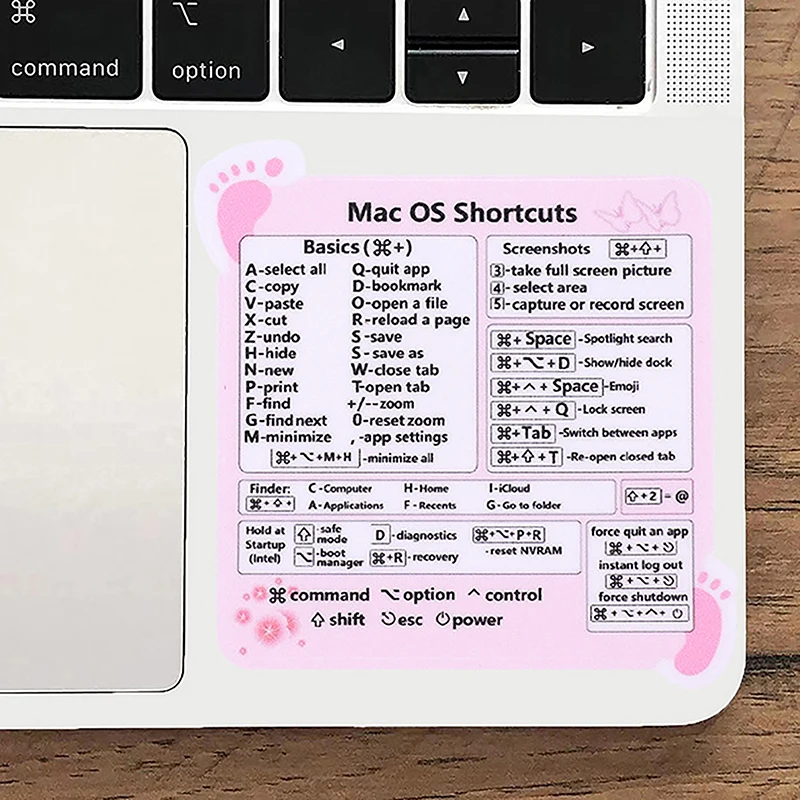 Computer Reference Keyboard Shortcut Stickers Adhesive ForWindows PC Laptop Desktop Short Cut Sticker for Mac Common Word Excel
