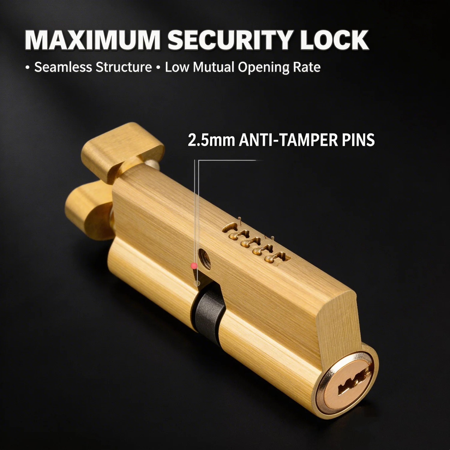 

Door Lock Cylinder Aluminum Thumb Turn Cylinder Door Lock UPVC Anti Pick 35/35 With 3 Keys