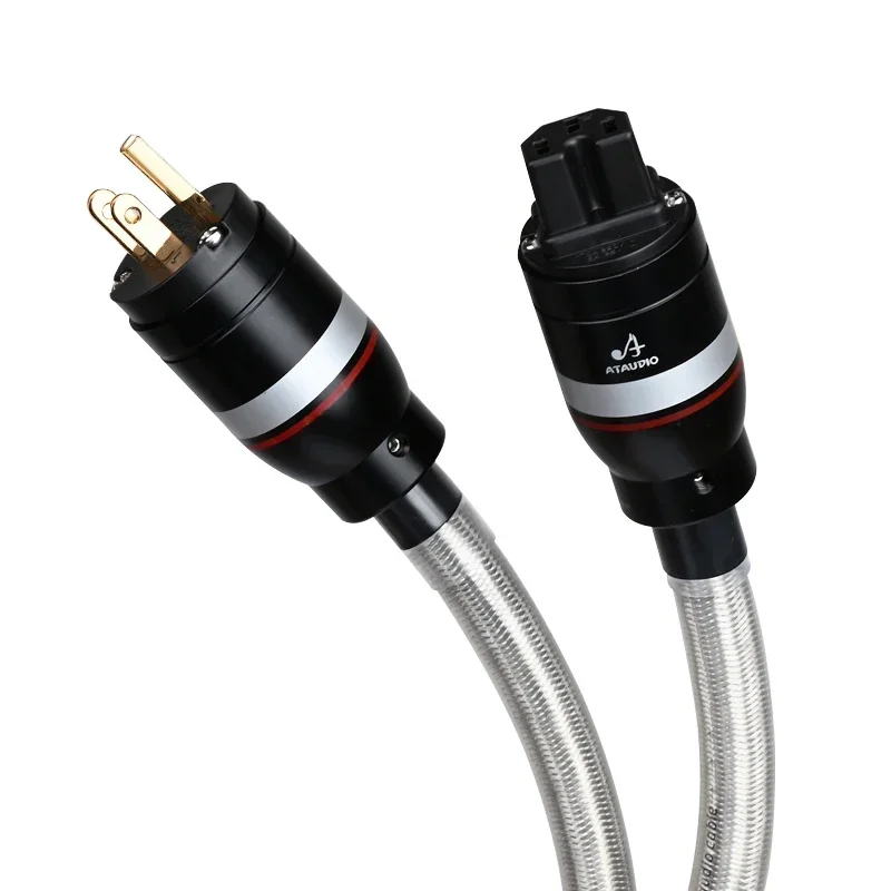 HiFi Power Cable High Quality Copper and Silver Extension Power Cord With Schuko Power Plug