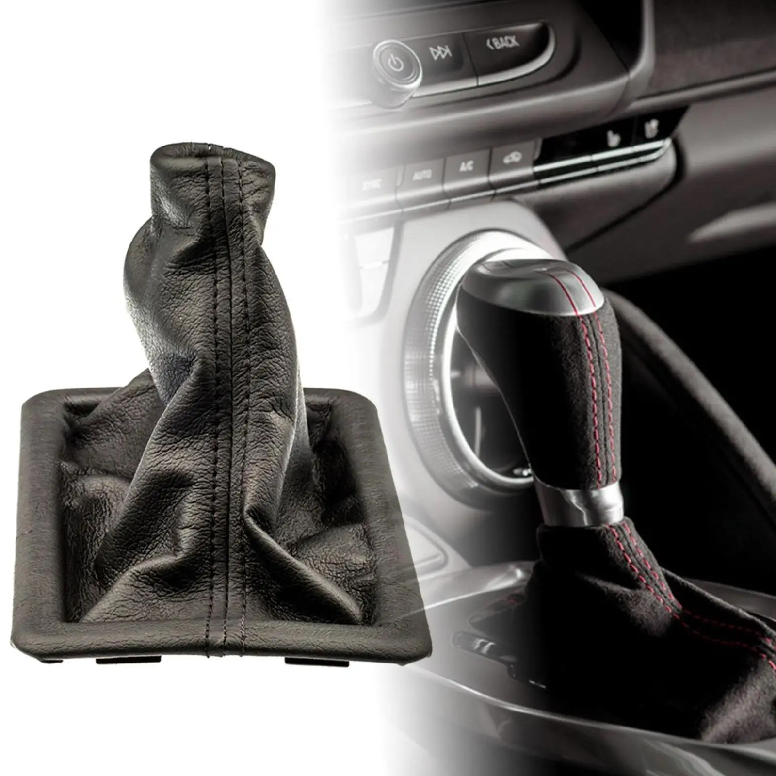 Manual Gear Shifter Lever Boot Cover 8R3Z-7277-aa Easy Installation Sturdy 5 Speed PU Leather for Ford Mustang 2005-2009