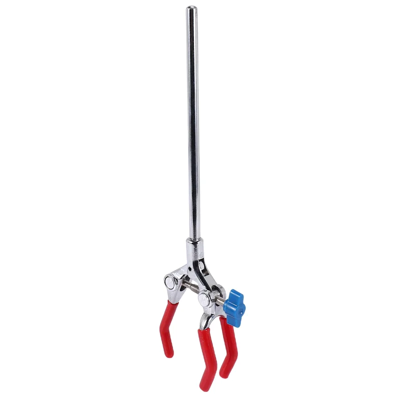 

【Flash-Deal!】Lab Clamp 3 Prong Finger Adjust Jaw With Scientific Extension Adjustable Black Laboratory Stand Clip