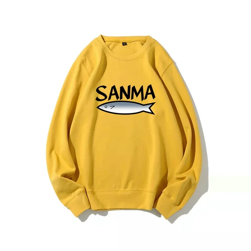 Unisex anime kinako Sanma o neck casual hoodie sweater