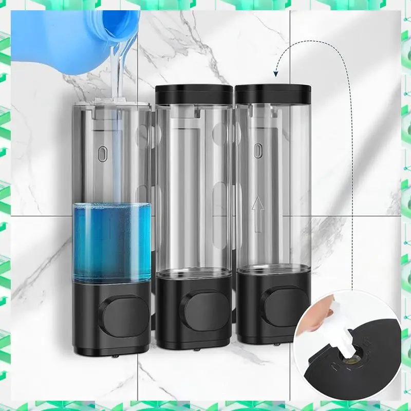 

FIZP 3-In-1 Room Wall Mounted Bathroom Shower Pump Dispenser And Organizer - Can Be Used For Shampoo,Conditioner Reusable Durabl