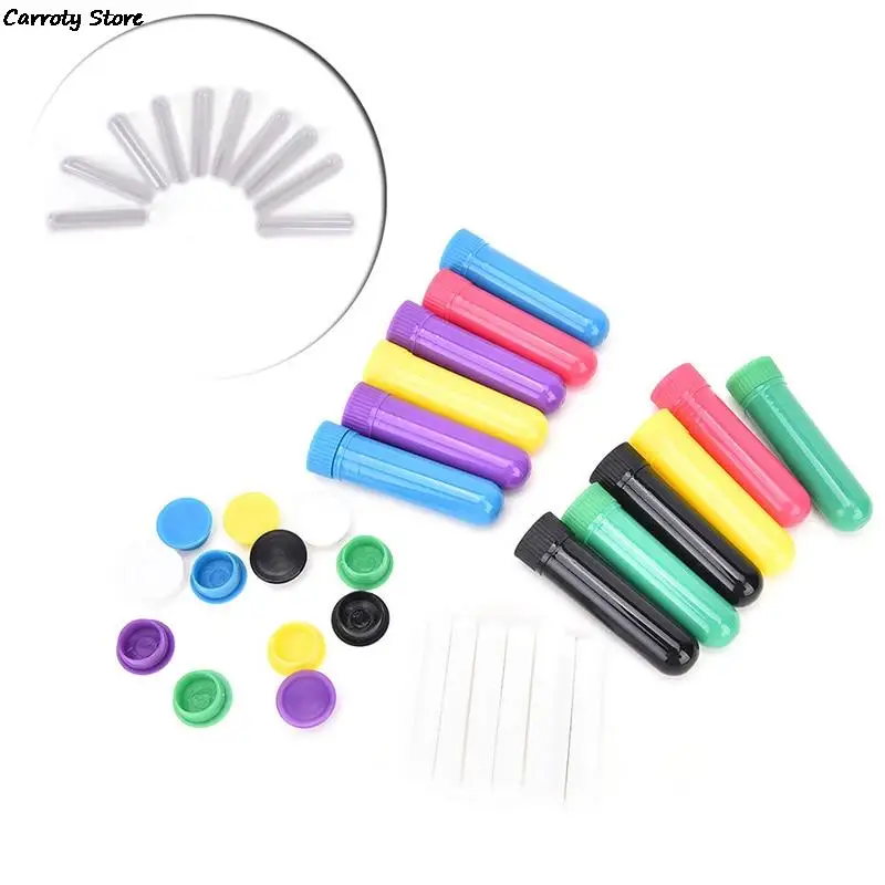 

10Pcs/set Plastic Blank Nasal containers Aromatherapy Inhalers Tubes Sticks With Wicks For Essential Oil Nose Nasal Container