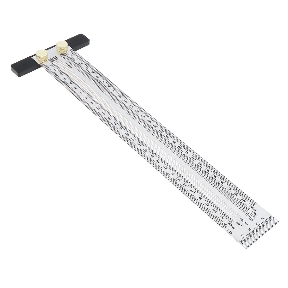 

Multifunctional Ruler 300mm Precision Marking Stainless Steel T Rule for Woodworking with Automatic Pencil Pen Refill