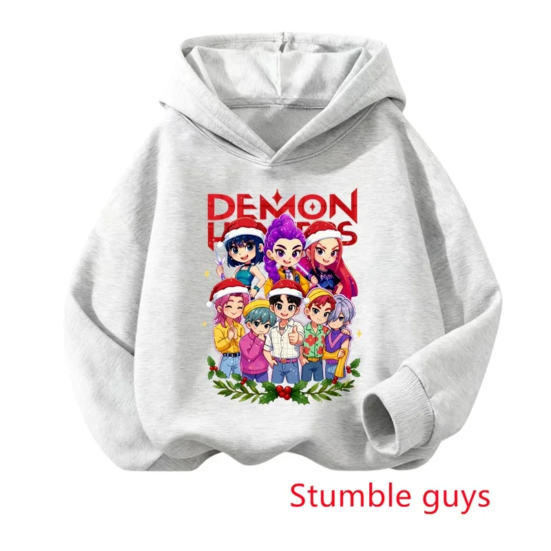 

Kpop Demon Hunters Boys Kids Hoodie 3-12Y Autumn Winter Christmas Soft Warm Deer Print Comfortable Hooded Sweatshirt​