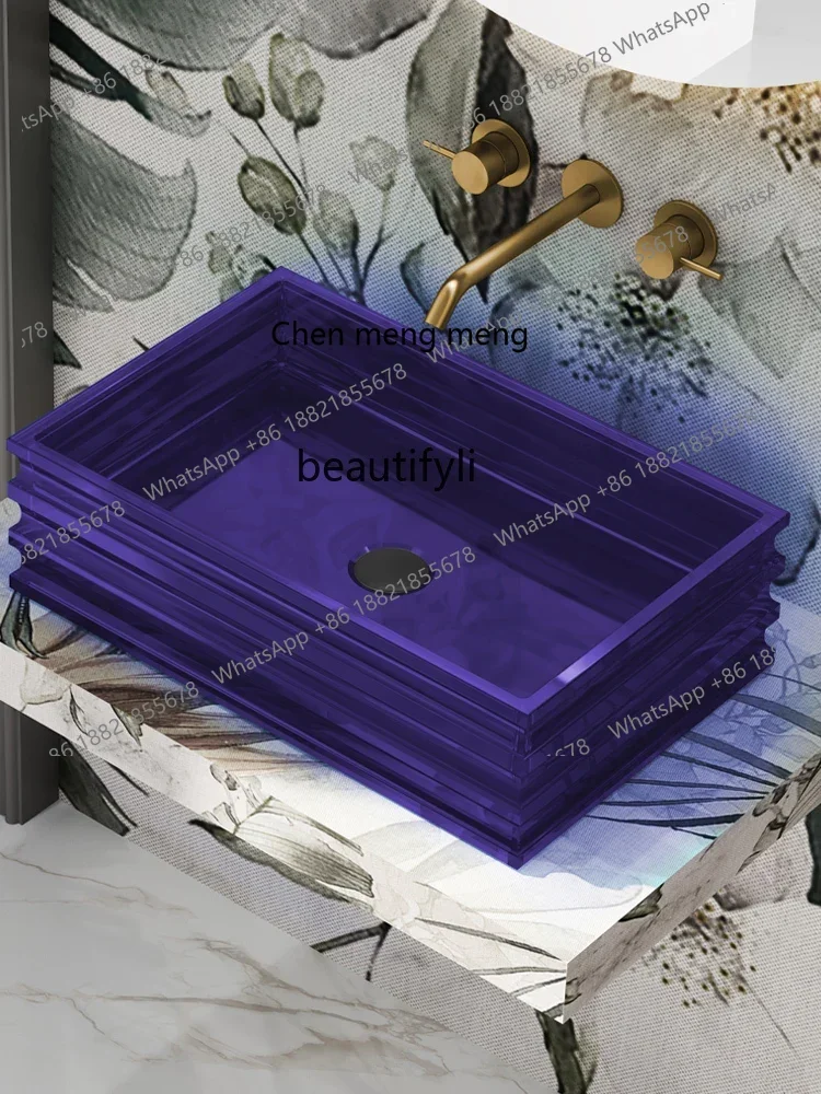 D178  New wash basin, household high-luxury transparent counter basin MR-TA8805